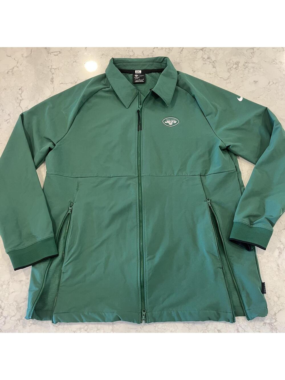 Nike NFL New York Jets Sideline Elite Hybrid Full-Zip Jacket Green Large EUC